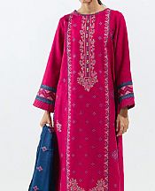Hot Pink Jacquard Suit- Pakistani Winter Dress