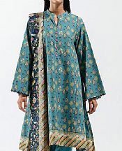 Beechtree Turquoise Khaddar Suit (2 Pcs)- Pakistani Winter Dress