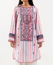 Beechtree Off-white/Pink Yarn Dyed Kurti- Pakistani Winter Clothing