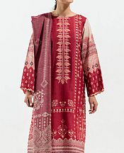 Ruby Red Khaddar Suit- Pakistani Winter Dress