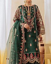 Beechtree Green Organza Suit- Pakistani Designer Chiffon Suit