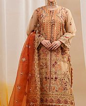 Beechtree Ivory/Peach Organza Suit- Pakistani Designer Chiffon Suit
