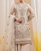 Beechtree Off-white Organza Suit- Pakistani Designer Chiffon Suit