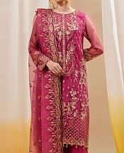 Beechtree Fuchsia Pink Organza Suit- Pakistani Designer Chiffon Suit