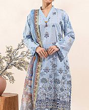 Beechtree Sky Blue Cotton Net Suit- Pakistani Designer Lawn Suits