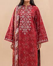 Beechtree Maroon Lawn Suit (2 pcs)- Pakistani Lawn Dress
