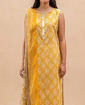 Beechtree Golden Yellow Lawn Suit (2 pcs)- Pakistani Designer Lawn Suits