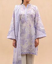 Beechtree Beige/Light Lavender Lawn Suit- Pakistani Lawn Dress