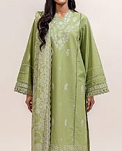 Beechtree Light Olive Green Lawn Suit (2 pcs)- Pakistani Lawn Dress