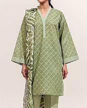 Beechtree Sage Green Lawn Suit (2 pcs)- Pakistani Lawn Dress