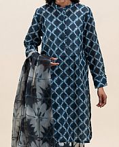 Beechtree Navy/Off White Lawn Suit- Pakistani Designer Lawn Suits