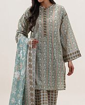 Beechtree Green/Off White Lawn Suit- Pakistani Lawn Dress