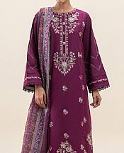 Beechtree Dark Raspberry Lawn Suit- Pakistani Lawn Dress
