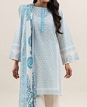 Off White/Blue Lawn Suit