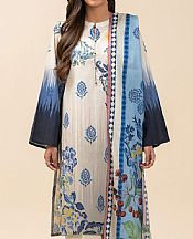 Off White/Blue Lawn Suit