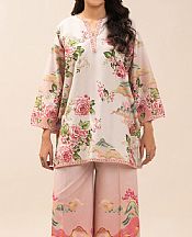 Off White/Light Pink Lawn Suit (2 pcs)