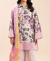 Off White/Light Pink Lawn Suit