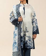 Beechtree Off White/Blue Lawn Suit- Pakistani Designer Lawn Suits