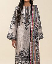 Beechtree Pastel Grey/Black Lawn Suit- Pakistani Designer Lawn Suits