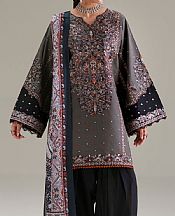 Bin Ilyas Grey/Black Lawn Suit- Pakistani Designer Lawn Suits