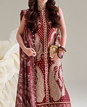 Bin Ilyas Maroon Lawn Suit- Pakistani Lawn Dress
