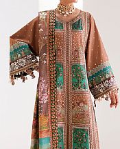 Bin Ilyas Brown Lawn Suit- Pakistani Designer Lawn Suits