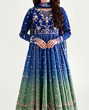 Bin Ilyas Blue/Green Lawn Suit- Pakistani Lawn Dress