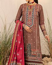 Bin Ilyas Rose Taupe Dobbi Suit- Pakistani Winter Dress