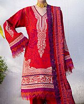 Bin Ilyas Scarlet Khaddar Suit- Pakistani Winter Clothing