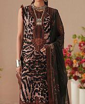 Bin Ilyas Black/Brown Lawn Suit- Pakistani Designer Lawn Suits