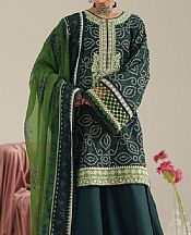 Bin Ilyas Bottle Green Lawn Suit- Pakistani Lawn Dress