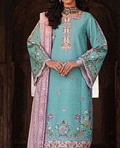 Bin Ilyas Turquoise Lawn Suit- Pakistani Lawn Dress