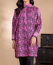 Hot Pink/Black Khaddar Suit (2 Pcs)- Pakistani Winter Clothing