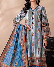 White/Turquoise Khaddar Suit- Pakistani Winter Clothing
