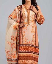 Bonanza Orange Salmon Lawn Suit- Pakistani Designer Lawn Suits