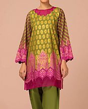 Bonanza Olive Green Dobby Suit (2 pcs)- Pakistani Designer Lawn Suits
