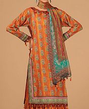 Bonanza Safety Orange Lawn Suit- Pakistani Lawn Dress