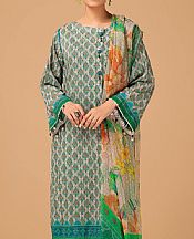 Bonanza Grey/Green Lawn Suit- Pakistani Lawn Dress