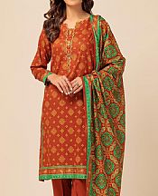 Bonanza Rust Lawn Suit- Pakistani Lawn Dress