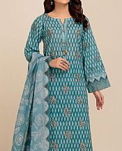 Bonanza Teal Lawn Suit (2 pcs)- Pakistani Lawn Dress