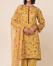 Bonanza Mustard Lawn Suit (2 pcs)- Pakistani Designer Lawn Suits