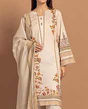 Bonanza Beige Lawn Suit- Pakistani Lawn Dress