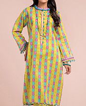 Yellow Lawn Suit (2 Pcs)- Pakistani Designer Lawn Dress