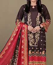 Bonanza Charcoal/Pink Dobby Corduroy Suit- Pakistani Winter Clothing