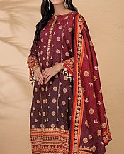 Bonanza Orange/Brown Dobby Suit- Pakistani Winter Dress