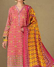 Bonanza Pink/Yellow Khaddar Suit- Pakistani Winter Dress