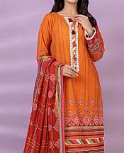 Safety Orange Khaddar Suit- Pakistani Winter Clothing