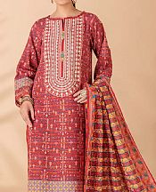 Bonanza Flame Red Khaddar Suit- Pakistani Winter Dress