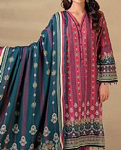 Bonanza Pink/Teal Khaddar Suit- Pakistani Winter Clothing
