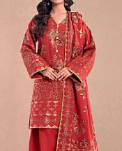 Dull Red Jacquard Suit